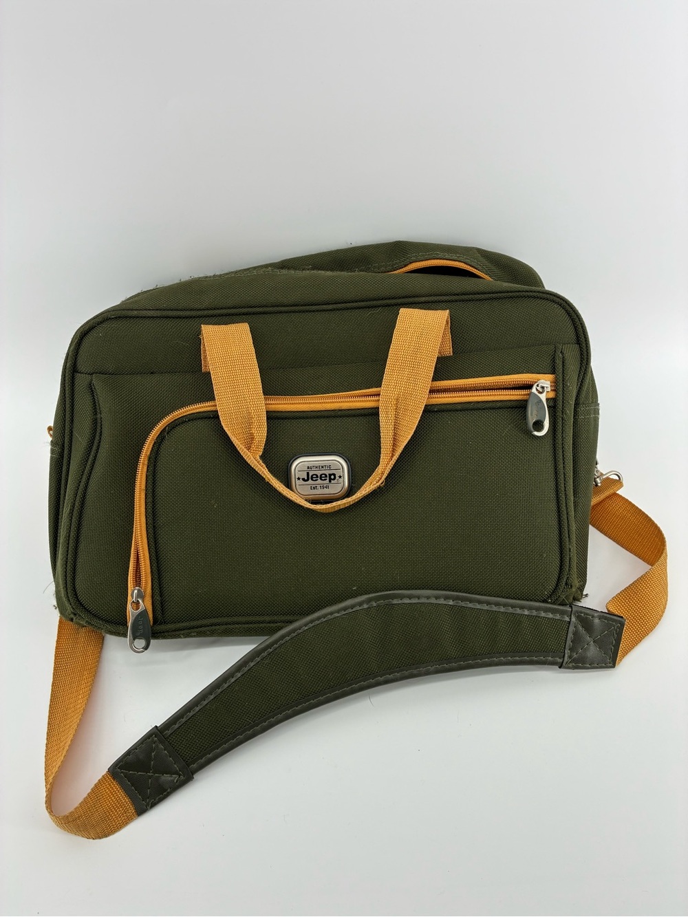 Jeep Olive & Mustard Contrast Messenger Bag